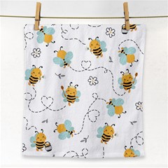 Bee Art Pattern Design Wallpaper Background Print Face Towel by Ravend