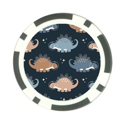 Dino Art Pattern Design Wallpaper Background Poker Chip Card Guard by Ravend