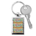 Flower Fabric Fabric Design Fabric Pattern Art Key Chain (Rectangle) Front