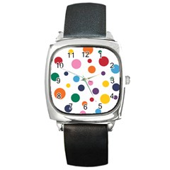 Polka Dot Square Metal Watch by 8989