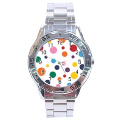 Polka Dot Stainless Steel Analogue Watch by 8989