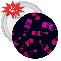 Wine Wine Bottles Background Graphic 3  Buttons (10 Pack)  by Ravend