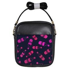 Wine Wine Bottles Background Graphic Girls Sling Bag by Ravend