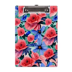 Classy Watercolor Flowers A5 Acrylic Clipboard by GardenOfOphir