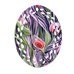 Charming Watercolor Flowers Ornament (Oval Filigree) Front