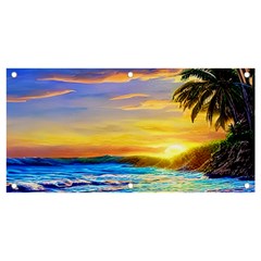 Sunrise At The Beach Banner And Sign 4  X 2  by GardenOfOphir