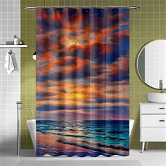 Serene Sunset Over Beach Shower Curtain 48  X 72  (small)  by GardenOfOphir