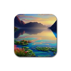 Exquisite Sunset Rubber Coaster (square) by GardenOfOphir