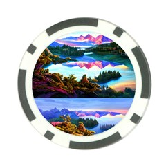 Solemn Soft Pastel Sunset Poker Chip Card Guard by GardenOfOphir