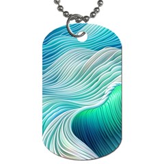 Pastel Abstract Waves Pattern Dog Tag (two Sides) by GardenOfOphir