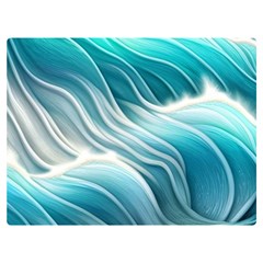 Pastel Blue Ocean Waves Iii One Side Premium Plush Fleece Blanket (extra Small) by GardenOfOphir