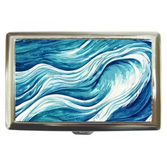 Abstract Blue Ocean Waves Cigarette Money Case by GardenOfOphir