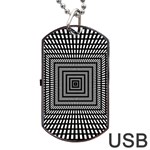 Focus Squares Optical Illusion Background Pattern Dog Tag USB Flash (Two Sides) Front