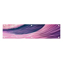 Pink Waves On The Beach Ii Banner And Sign 4  X 1  by GardenOfOphir