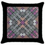 Mandala Decoration Floral Flower Indian Design Throw Pillow Case (Black) Front