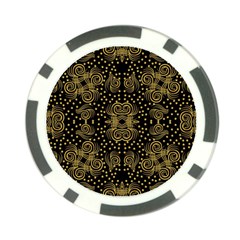 Pattern Seamless Gold 3d Abstraction Ornate Poker Chip Card Guard by Ravend