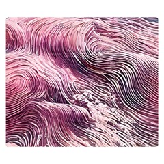 Abstract Pink Ocean Waves One Side Premium Plush Fleece Blanket (small) by GardenOfOphir