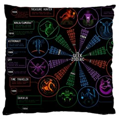 Zodiac Geek Large Premium Plush Fleece Cushion Case (two Sides) by Jancukart