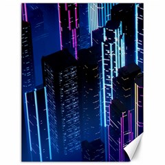 Night Music The City Neon Background Synth Retrowave Canvas 12  X 16  by Jancukart