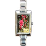 Flower Rectangle Italian Charm Watch Front