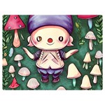 Toadstool Mushrooms One Side Premium Plush Fleece Blanket (Extra Small) 40 x30  Blanket Front