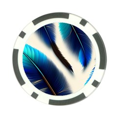 Feathers Pattern Design Blue Jay Texture Colors Poker Chip Card Guard (10 Pack) by Ravend