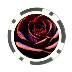 Purple Flower Rose Flower Black Background Poker Chip Card Guard (10 Pack) by Ravend