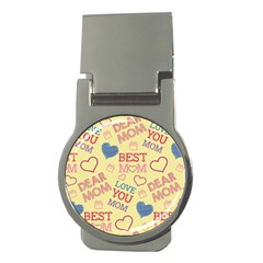 Love Mom Happy Mothers Day I Love Mom Graphic Pattern Money Clips (round)  by Ravend