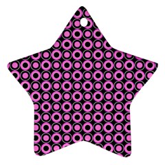 Pink Donuts Pink Filling On Black Ornament (star) by Mazipoodles