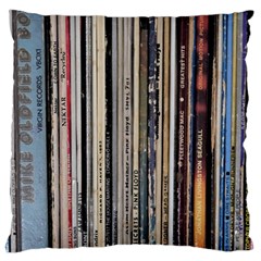 Vintage Vinyl Records Collection Large Premium Plush Fleece Cushion Case (two Sides) by Jancukart