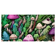 Mushrooms In The Woods Banner And Sign 4  X 2  by GardenOfOphir