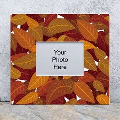 Watercolor Leaves Leaf Orange White Wall Photo Frame 5  X 7  by Jancukart