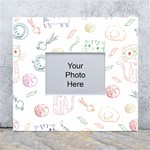 Cats And Food Doodle Seamless Pattern White Wall Photo Frame 5  x 7  Front