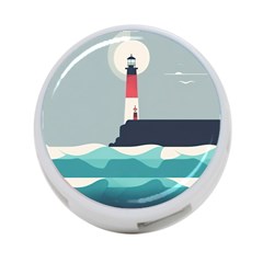 Lighthouse Ocean Nautical Sea Minimal Minimalist 4-port Usb Hub (one Side) by Pakemis