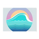 Tsunami Tidal Wave Wave Minimalist Ocean Sea Crystal Sticker (A4) Front