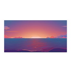 Sunset Ocean Beach Water Tropical Island Vacation Nature Satin Wrap 35  X 70  by Pakemis