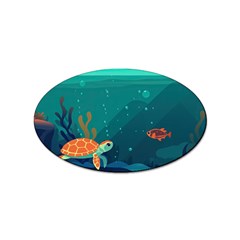 Ai Generated Ocean Sea Fish Aquatic Water Nature 5 Sticker Oval (100 Pack) by Pakemis