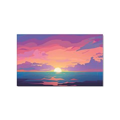 Sunset Ocean Beach Water Tropical Island Vacation 4 Sticker Rectangular (10 Pack) by Pakemis