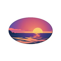 Sunset Ocean Beach Water Tropical Island Vacation Sticker (oval) by Pakemis