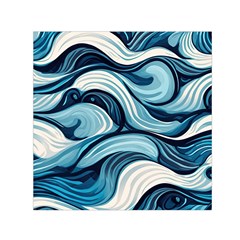 Pattern Ocean Waves Arctic Ocean Blue Nature Sea Square Satin Scarf (30  X 30 ) by Pakemis