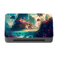 Tropical Island Fantasy Landscape Palm Trees Ocean Memory Card Reader With Cf by Pakemis