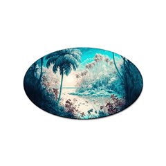 Tropical Winter Tropical Winter Landscape Sticker (oval) by Pakemis