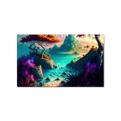 Tropical Paradise Beach Ocean Shore Sea Fantasy Sticker Rectangular (10 Pack) by Pakemis