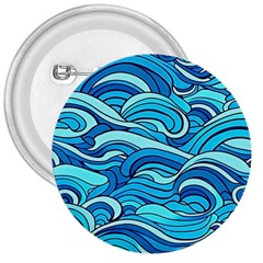 Pattern Ocean Waves Blue Nature Sea Abstract 3  Buttons by Pakemis