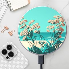 Beach Ocean Flowers Flower Floral Plants Vacation Wireless Fast Charger(white) by Pakemis