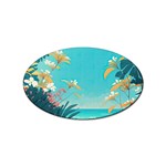 Beach Ocean Flowers Floral Plants Vacation Sticker (Oval) Front