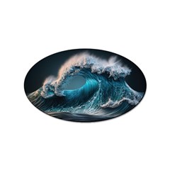 Tsunami Waves Ocean Sea Water Rough Seas 2 Sticker (oval) by Pakemis