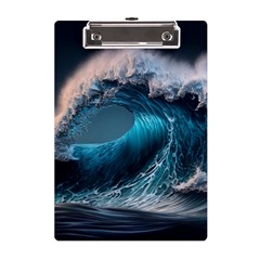 Tsunami Waves Ocean Sea Water Rough Seas 2 A5 Acrylic Clipboard by Pakemis