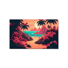 Tropical Beach Sea Jungle Ocean Landscape Sticker Rectangular (100 Pack) by Pakemis