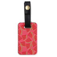 Watermelon Background Watermelon Wallpaper Luggage Tag (one Side) by Wegoenart